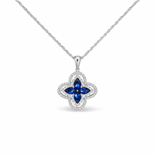 White 14 Karat Sapphire Pendant Necklace Whidby Jewelers Madison, GA