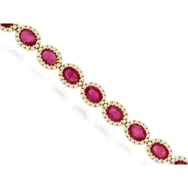 Yellow 14Kt Ruby and Diamond Bracelet Whidby Jewelers Madison, GA