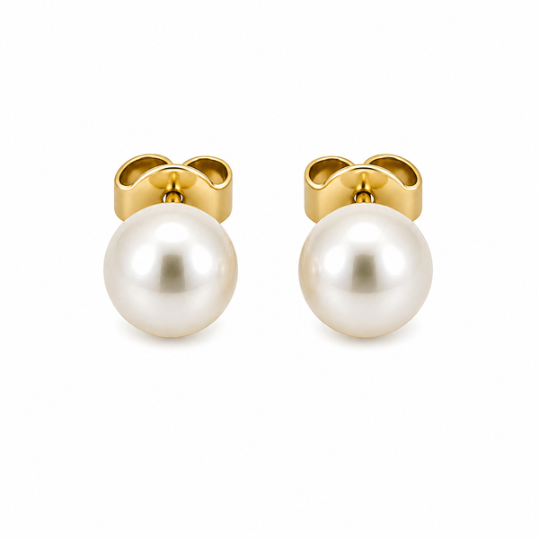 9-9.5mm Akoya Pearl Stud Earrings in 14kt Yellow Gold Whidby Jewelers Madison, GA