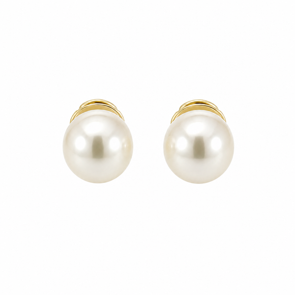 10-10.5mm Freshwater Pearl Stud Earrings in 14kt Yellow Gold Whidby Jewelers Madison, GA