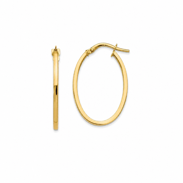 10Kt Yellow Gold Medium Oval Hoop Earrings | Classic Polished Gold Hoops Whidby Jewelers Madison, GA