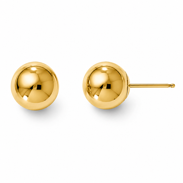 14Kt Yellow Gold 8mm Ball Stud Earrings | Classic Gold Studs Whidby Jewelers Madison, GA