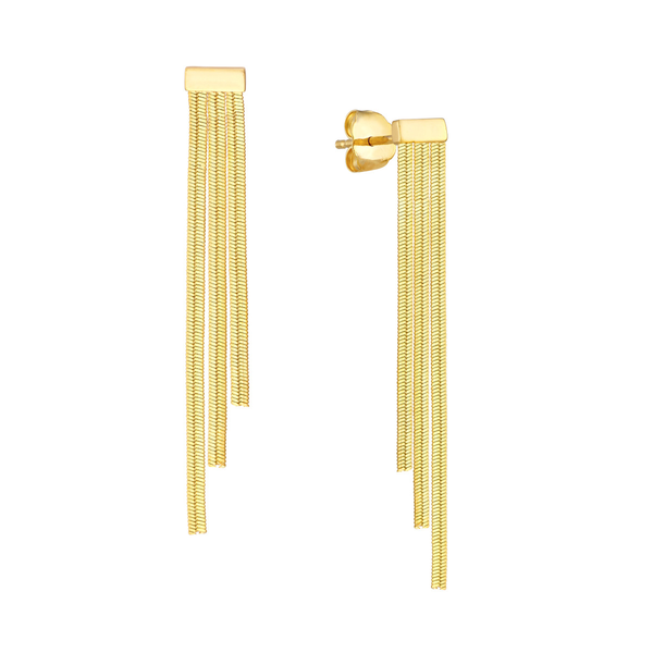 14Kt Yellow Gold Tassel Dangle Earrings | Multi-Chain Drop Earrings Whidby Jewelers Madison, GA