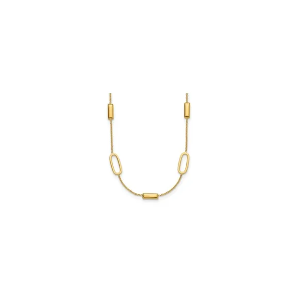 Yellow 14Kt Oval And Bar Necklace