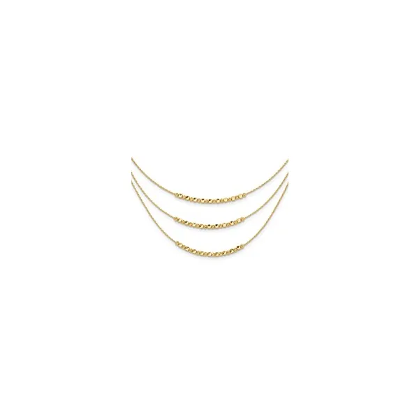 Yellow 14Kt DC Beads 3 Strand Necklace