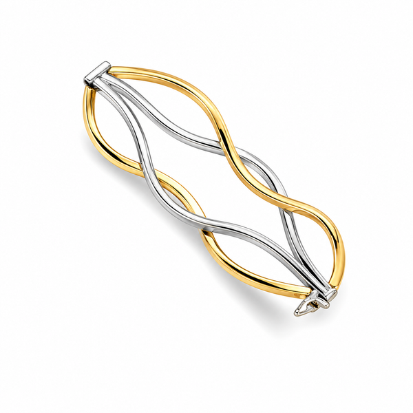 Two Tone 10 Karat Gold Bangle Bracelet Whidby Jewelers Madison, GA