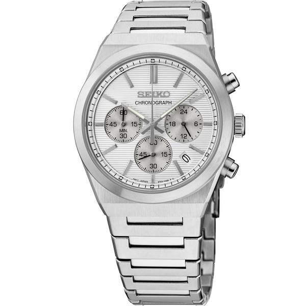 Gent's White Stainless Steel Essentials Quartz Seiko Watch Whidby Jewelers Madison, GA