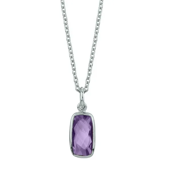 White Sterling Silver Amethyst Necklace