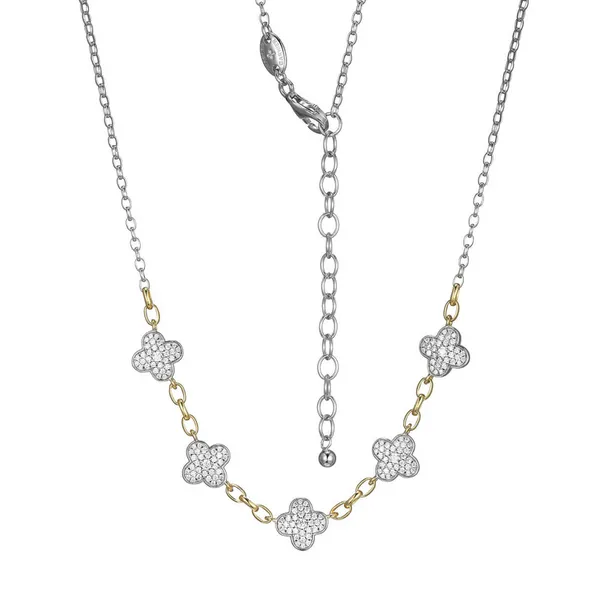 Two Tone Sterling Silver Flower Necklace Whidby Jewelers Madison, GA
