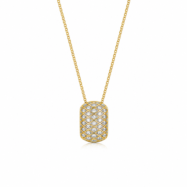 Yellow 18Kt Gold Over Sterling Silver CZ Pendant Necklace Whidby Jewelers Madison, GA