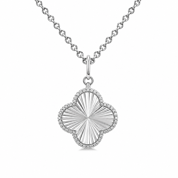 Sterling Silver Diamond Clover Pendant Necklace Whidby Jewelers Madison, GA