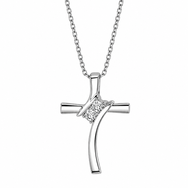 Sterling Silver Diamond Cross Pendant Necklace Whidby Jewelers Madison, GA
