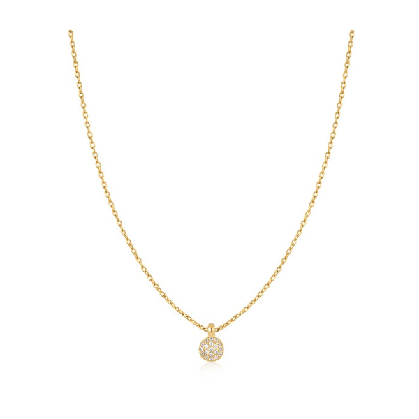 14kt Gold Over Sterling Silver Sphere Pavé Necklace with CZ Whidby Jewelers Madison, GA