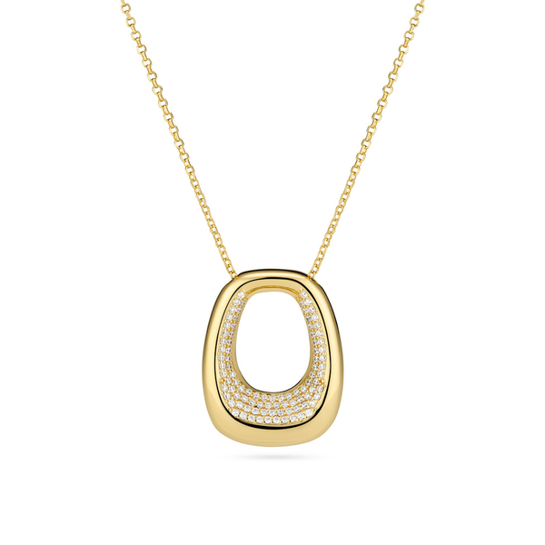 18KT Gold Over Sterling Silver CZ Pendant Necklace Whidby Jewelers Madison, GA