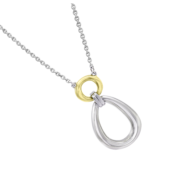 Two Tone 18Kt Gold Over Sterling Silver Pendant Necklace Whidby Jewelers Madison, GA