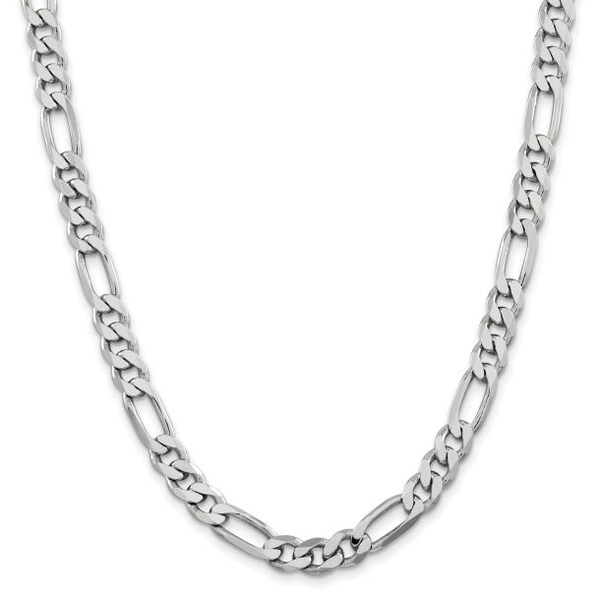 Sterling Silver 7mm Flat Figaro Chain Necklace Whidby Jewelers Madison, GA