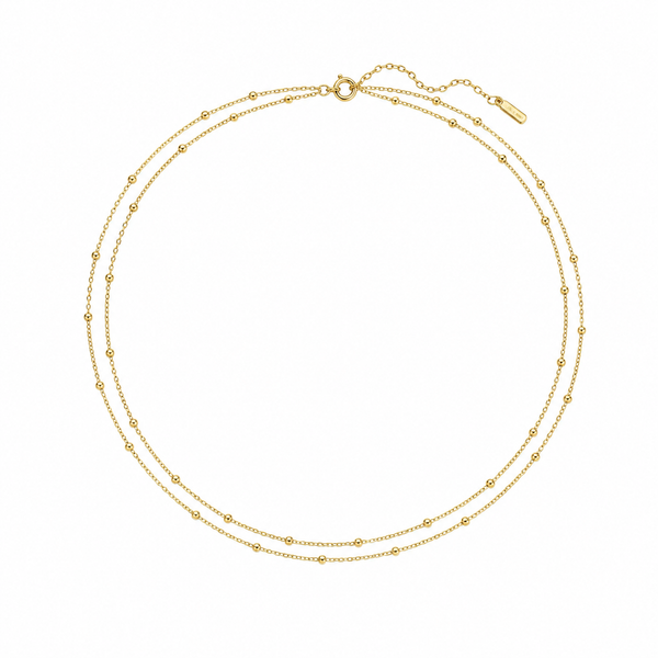 14Kt Gold Over Sterling Double Beaded Necklace Whidby Jewelers Madison, GA