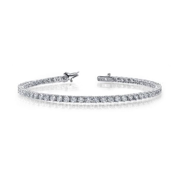 Sterling Silver Tennis Bracelet With Round Brilliant Cut Lab Created Gemstones Whidby Jewelers Madison, GA