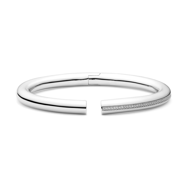 Sterling Silver CZ Open Bangle Bracelet Whidby Jewelers Madison, GA