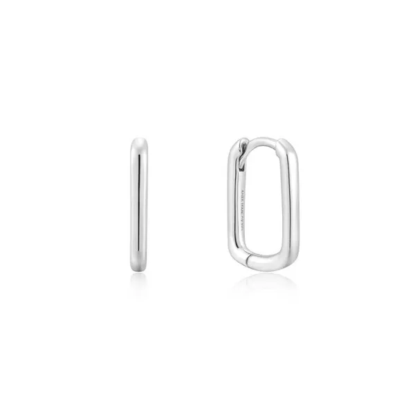 Ladys White Sterling Silver Small Hoop Earrings