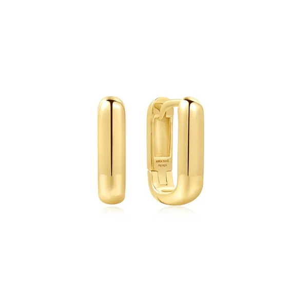 Ladys Yellow 14 Kt Gold Over Sterling Small Hoop Earrings