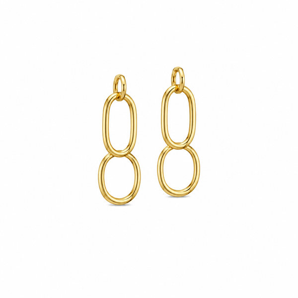 18Kt Gold Over Sterling Silver Double Oval Link Drop Earrings Whidby Jewelers Madison, GA
