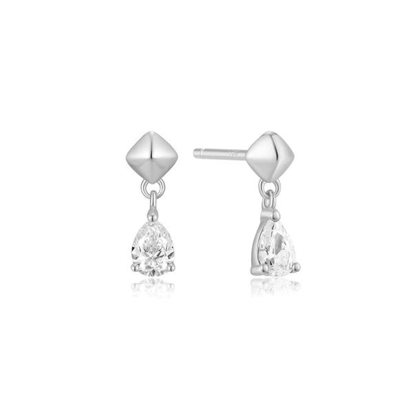 Sterling Silver Pear Cut CZ Drop Earrings Whidby Jewelers Madison, GA
