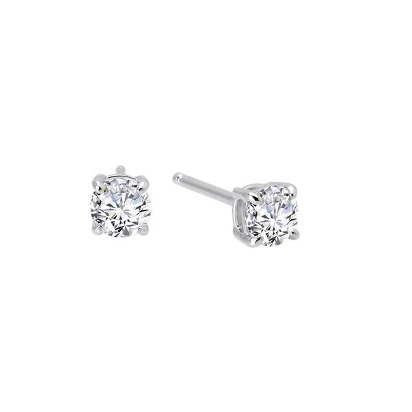 Sterling Silver .50 TW Round Brilliant Lab Created Gemstone Stud Earrings Whidby Jewelers Madison, GA