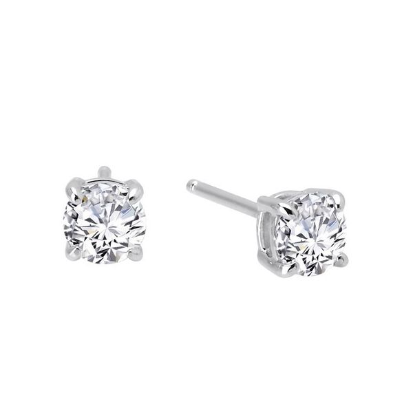 Sterling Silver 1 TW Round Brilliant Lab Created Gemstone Stud Earrings Whidby Jewelers Madison, GA