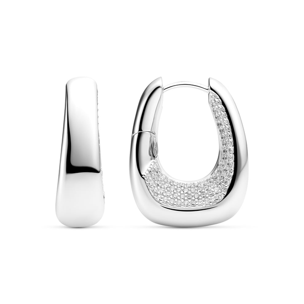 Sterling Silver CZ Huggie Hoop Earrings Whidby Jewelers Madison, GA