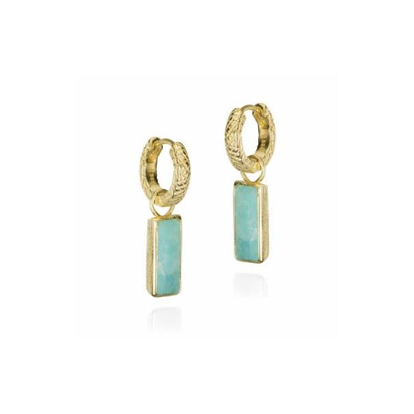 18KT Gold Over Sterling Silver Amazonite Drop Earrings Whidby Jewelers Madison, GA