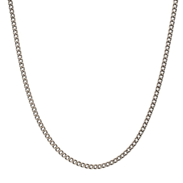 Gent's White Titanium Flat Curb Chain Necklace – 18 Inch Whidby Jewelers Madison, GA