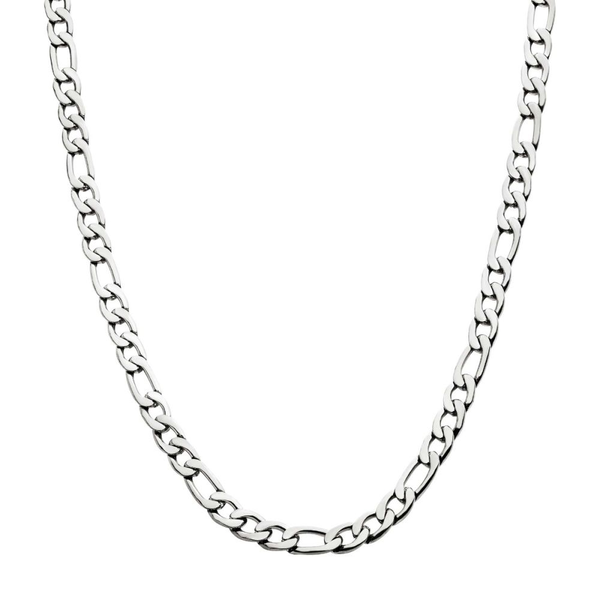 Gent's White Stainless Steel 4mm Figaro Chain Necklace – 22 Inch Whidby Jewelers Madison, GA