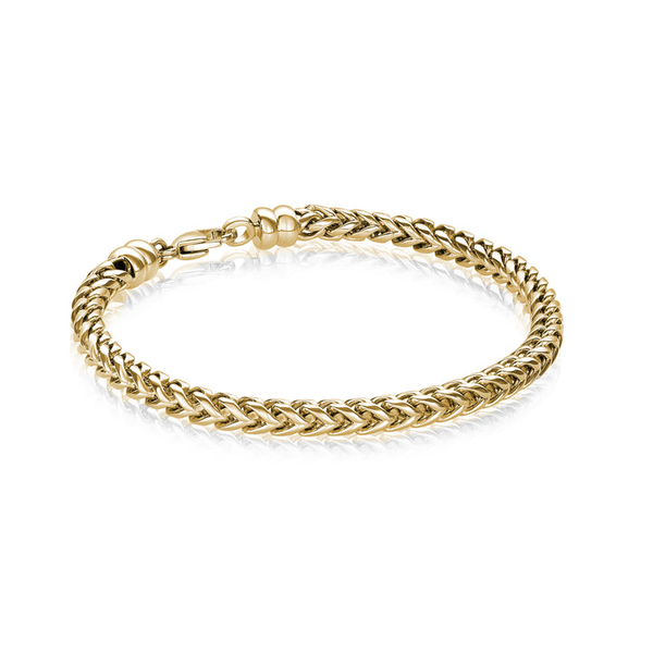 Men’s 5mm Yellow-Tone Stainless Steel Round Franco Bracelet Whidby Jewelers Madison, GA