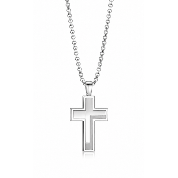 Men’s Stainless Steel Cross Necklace – 22 Inch Whidby Jewelers Madison, GA