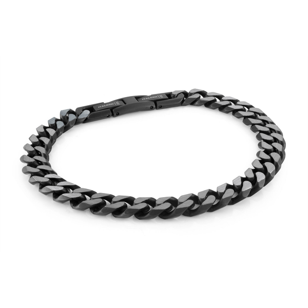 Men’s 8.6mm Black Stainless Steel Curb Bracelet Whidby Jewelers Madison, GA