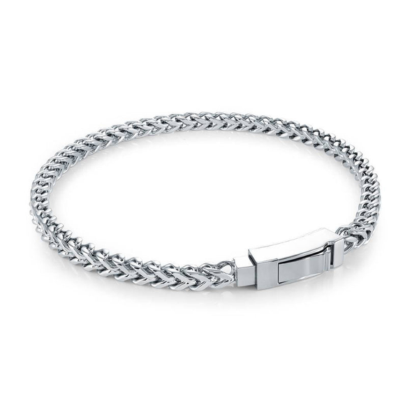 Men’s 4mm Stainless Steel Square Franco Bracelet Whidby Jewelers Madison, GA