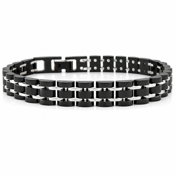 Men’s 9mm Black Stainless Steel Link Bracelet Whidby Jewelers Madison, GA