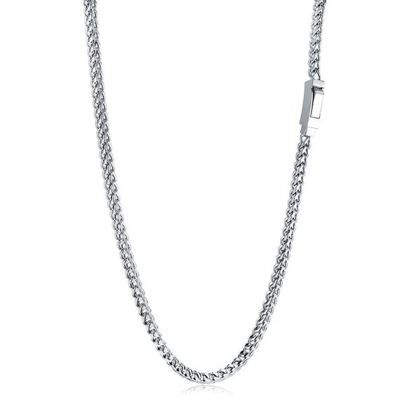 Men’s 4mm Stainless Steel Square Franco Chain 24