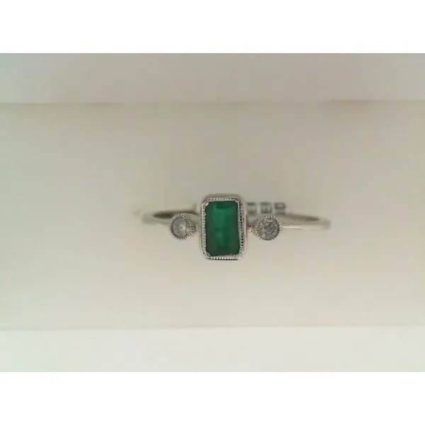14KWG EMERALD CUT EMERALD & DIAMOND BIRTHSTONE RING SZ 7 William Jeffrey's, Ltd. Mechanicsville, VA