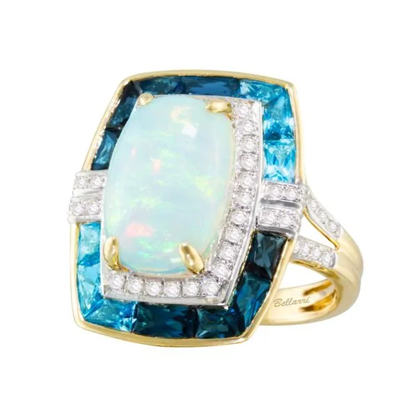 Opal, diamond, and blue topaz ring William Jeffrey's, Ltd. Mechanicsville, VA