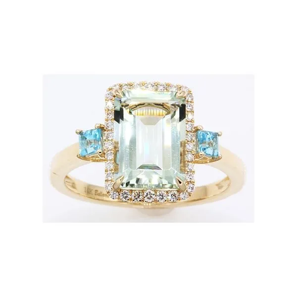 Prasiolite, blue topaz, and diamond ring William Jeffrey's, Ltd. Mechanicsville, VA