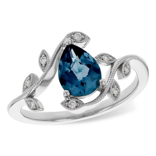 Diamond and Blue Topaz Floral Ring William Jeffrey's, Ltd. Mechanicsville, VA