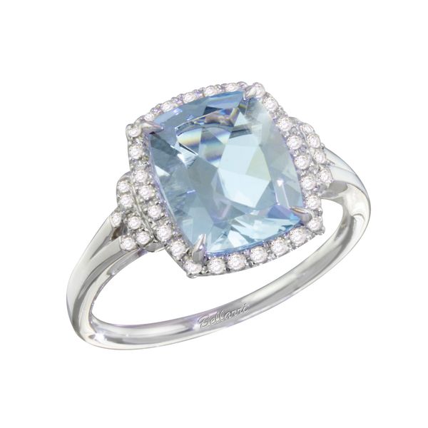 Aquamarine with diamond halo William Jeffrey's, Ltd. Mechanicsville, VA