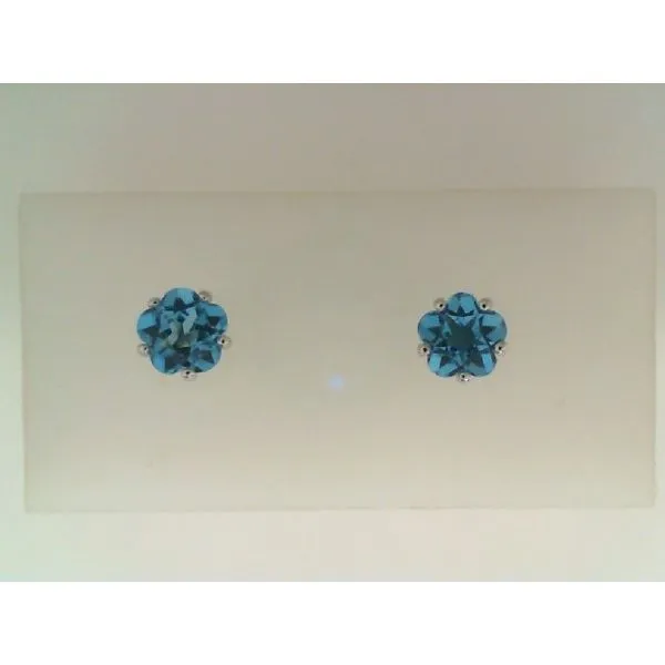 14kwg Classic Flower Cut Blue Topaz Earrings William Jeffrey's, Ltd. Mechanicsville, VA