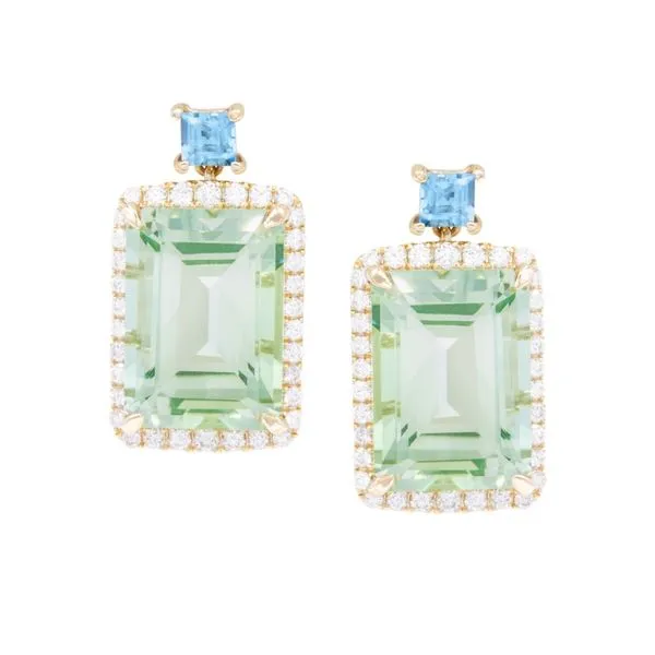Prasiolite and blue topaz earrings William Jeffrey's, Ltd. Mechanicsville, VA