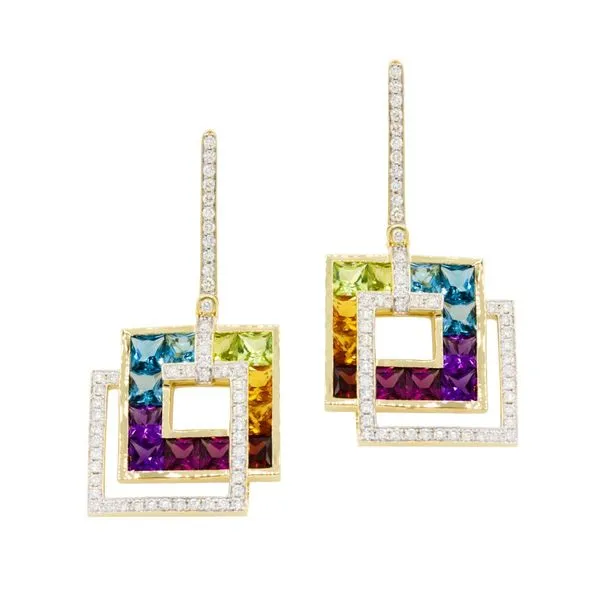 Multicolor topaz and diamond earrings William Jeffrey's, Ltd. Mechanicsville, VA