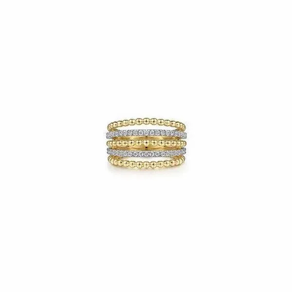 14K Yellow Gold Diamond Five Row Bujukan Ring size 6.5 William Jeffrey's, Ltd. Mechanicsville, VA