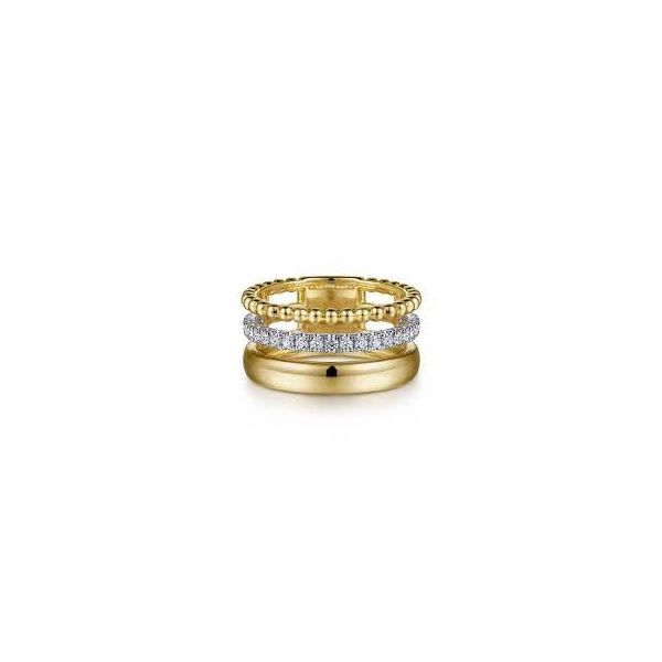 14K White-Yellow Gold Wide Band Diamond Bujukan Ring size 6.5 William Jeffrey's, Ltd. Mechanicsville, VA