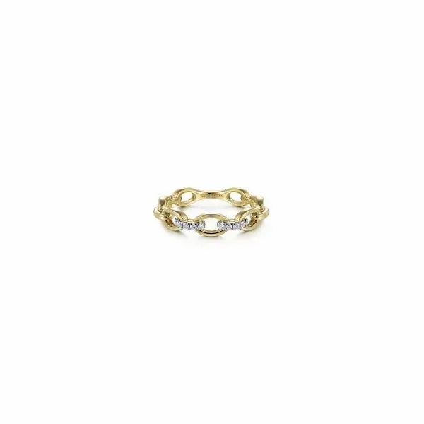 14K Yellow Gold Diamond Oval Link Chain Ladies Ring William Jeffrey's, Ltd. Mechanicsville, VA